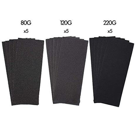 Annietfr 80 Grit 120 grit 220 Grit Assorted Grit Sandpapers for Wood Furniture Finishing, Metal Sanding and Automotive Polishing, 9 x 3.6 Inch Dry or Annietfr