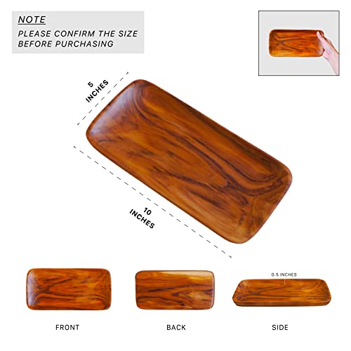 Cozinest Serving Platter Teak Wood – Rectangular Serving Tray 5 x 10 inches Party Wooden Platters Wood Tray for Display Fruit Snacks Dessert CoziNest