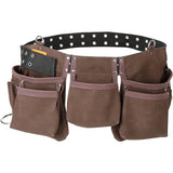 VEVOR 13 Pockets Tool Belt, Adjusts from 29 Inches to 54 Inches, Leather Heavy Duty Tool Pouch Bag with Dual Hammer Loops, Tool Bag for Electrician, VEVOR
