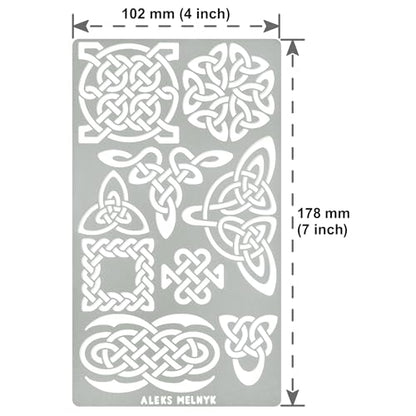 Aleks Melnyk #37.3 Metal Journal Stencil, Pyrography Celtic Patterns, Wicca Stencil, Celtic Knot Stencil, Viking Stencil, Wood Burning Template, Wood - WoodArtSupply