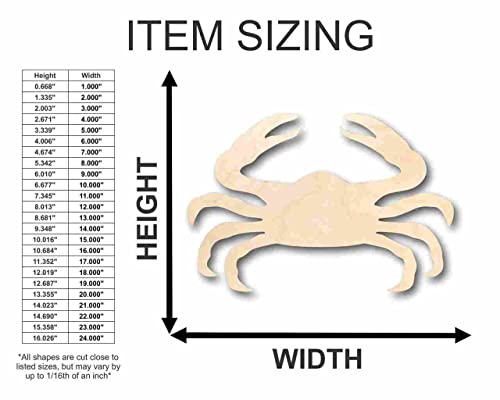 Unfinished Wood Crab Shape - Ocean - Nursery - Craft - up to 24" DIY 18" / 1/2" 24 Hour Crafts
