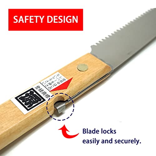 KAKUGEN JAPAN Natural wood handle folding saw Japan made lightweight knife-edge teeth 角源