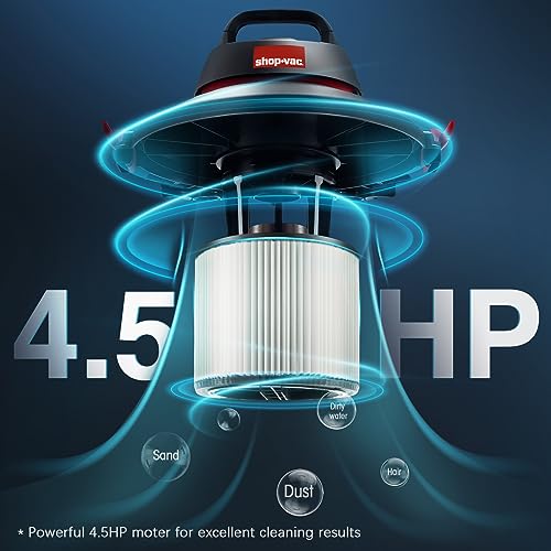 Shop-Vac 5 Gallon 4.5 Peak HP Wet/Dry Vacuum, Stainless Steel Tank, Portable Shop Vacuum with Attachments for Jobsite, Garage & Workshop. 5989300 Shop-Vac