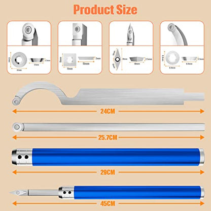 WenCrew Carbide Tipped Wood Turning Tools Set, 2023 Upgrade Carbide Lathe Tools for Woodturning, Lathe Rougher Finisher Swan Neck Hollowing Tools