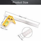 Utoolmart 300mm 12Inch Engineers Combination Try Square Set Right Angle Guide Yellow 1pcs Utoolmart