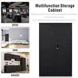 GREATMEET Locking Metal Storage Cabinet with 2 Adjustable Shelves, Office Cabinet with Storage Shelves and Double Doors, 42”H Steel Cabinet for GREATMEET