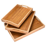 Prosumers Choice 3-Piece Set Bamboo Serving Trays with Handles - With Sizes, 1xS (38.1x25.4x4.9cm), 1xM (40.6x28.0x4.9cm), 1xL (43.2x30.5x4.9cm) - Prosumer's Choice