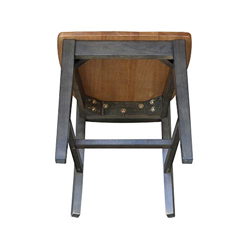 International Concepts San Remo Splatback Dining Chair, Height, Hickory/Washed Coal IC International Concepts