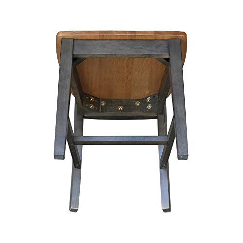 International Concepts San Remo Splatback Dining Chair, Height, Hickory/Washed Coal