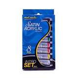 Mont Marte Premium Satin Acrylic Intro Set, 8 Piece, 0.6oz (18ml) Tubes, Semi-Matte Finish, Suitable for Most Surfaces Mont Marte