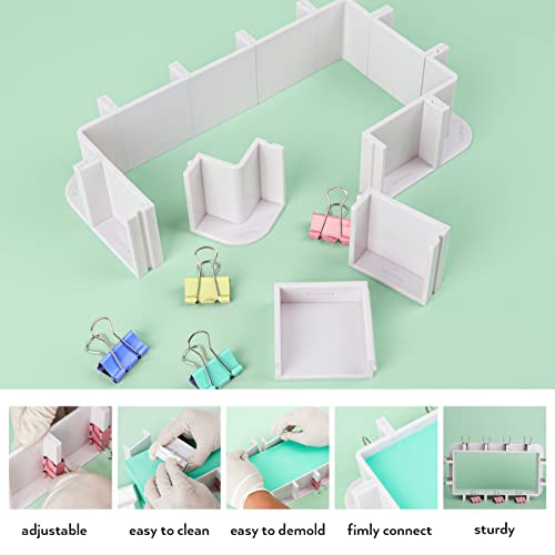 Nicpro Adjustable Molds Housing for Silicone Mold Making, Reusable Plastic Housing Frame Mold Making Silicone Rubber, for Resin Molds Kit, Soap Nicpro