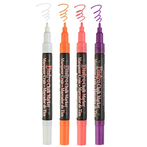 Uchida of America Uchida, 482-4H, 4 Piece, Bistro Fine Line Chalk Marker Set, Fluorescent Colors UCHIDA