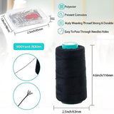 900 Yards Hair Extension Thread Sewing,FIVEIZERO Threads Hair Weave Threads with 30 Pieces T/C/J/I Needles Using for Hand Sewing,Hair Extensions,Wig FIVEIZERO