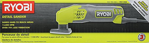 Ryobi DS1200 .4 Amp 13,000 OBM Corded 2-7/8" Detail Sander w/ Triangular Head and 5 Sanding Pads Ryobi