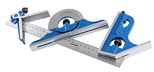 Accusize Industrial Tools Combination Square Set, 12''/300mm, 4 Pcs/Set, 0000-8108 - WoodArtSupply