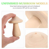 COHEALI 10pcs Wooden Mushroom Wooden Peg Figures Wood Carved Mushrooms Unfinished Doll Balnk Mushroom Model Wood Peg People Toy for Kids Wood Toys COHEALI