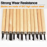Wood Carving Tools Kit-Premium12pcs SK5 Hand Carving Tools Set,Professional Carving Kits for Beginners, Perfect Carving Knife Set for Carving CarClothes