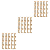 LALAFINA 60 Pcs Sewing Project Kits Unfinished Bobbin Wooden Spools for Crafts Wooden Bobbins Weaving Bobbins Wood Spools Yarn Kit Embroidery Kit LALAFINA