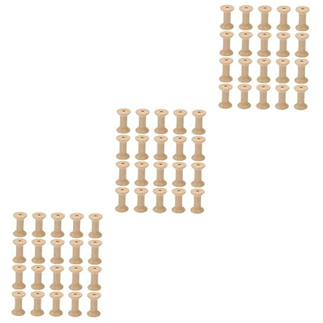 LALAFINA 60 Pcs Sewing Project Kits Unfinished Bobbin Wooden Spools for Crafts Wooden Bobbins Weaving Bobbins Wood Spools Yarn Kit Embroidery Kit LALAFINA