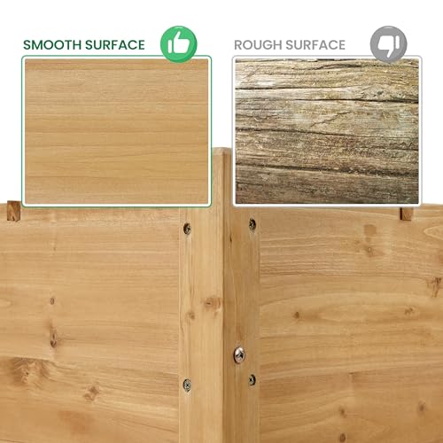 Yaheetech 49x22x32in 8 Pockets Horticulture Raised Garden Bed Elevated Wood Planter Box Stand with Foldable Side Table and Storage Shelf for Yaheetech