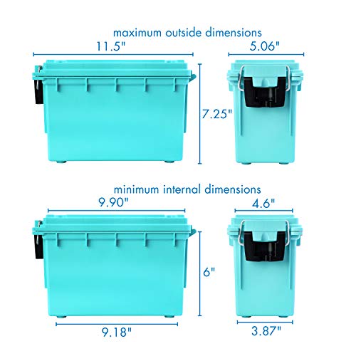 Logix 12533 Stackable Craft Storage Box with Handle, Locking Art Supply Box, Plastic Storage Containers with Lids, Craft Organizer Box, Teal - WoodArtSupply