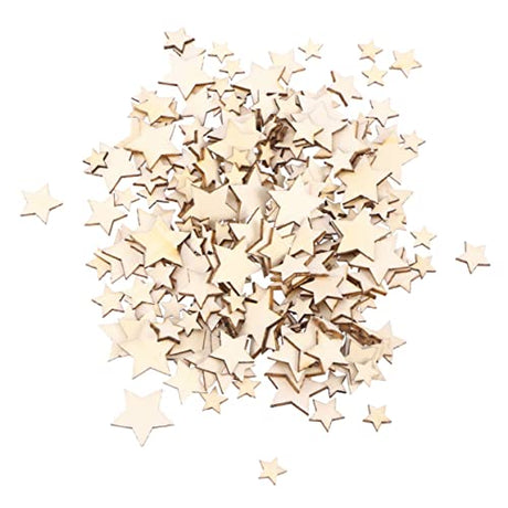 FUNOMOCYA 200pcs Star Wooden Nativity Ornaments Unfinished Wooden Star Ornaments Unfinished Wood Slices Wood Star Cutouts to DIY Star Decor Wooden FUNOMOCYA