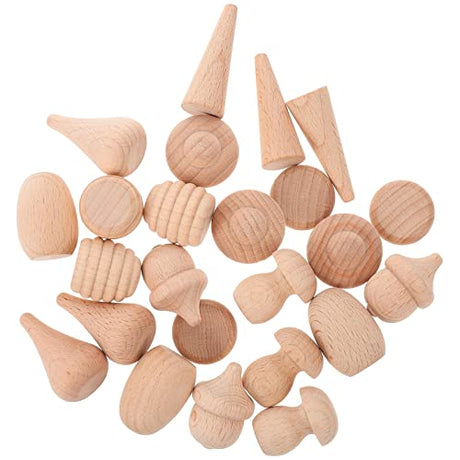 Healifty 24pcs DIY Graffiti Supplies Educational Toys for Kids DIY Painting Doll Miniature Mushrooms Ornament Childrens Toys Mini Doll Unfinished Healifty