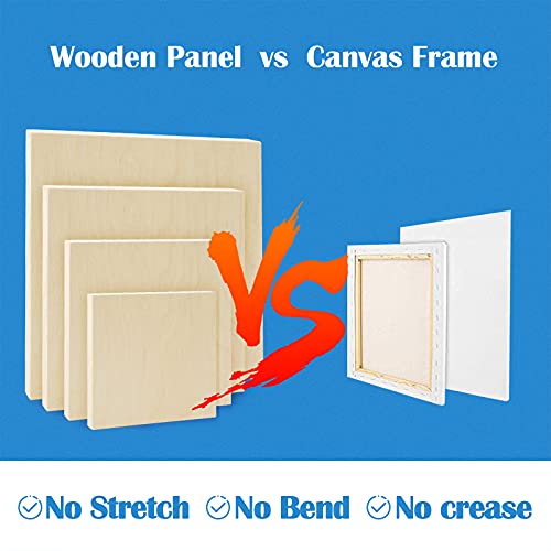 Unfinished Birch Wood Canvas Panels Kit, Falling in Art 8 Pack of 4 Sizes Studio 3/4’’ Deep Cradle Boards for Pouring Art, Crafts, Painting, and More Falling in Art