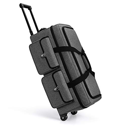 Yarwo Rolling Craft Tote Bag with Wheels Compatible for Cricut Maker, Maker 3, Explore Air 2, Cameo 4, Double Layers Carrying Case for Die Cut Yarwo