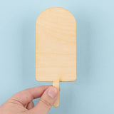 Pack of 12 Unfinished Wood Popsicle Ice Cream Cutouts - Blank Wooden Freezer Ice Pop Craft Shapes Ready to Paint and Decorate for Summer Craft Factory Direct Craft