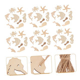TEHAUX 70pcs Marine Animal Wood Chips Under The Octopus Cutouts Unfinished Wooden Slices Wood Sea Animals Cutouts Ocean Party Favor Unfinished Wooden TEHAUX