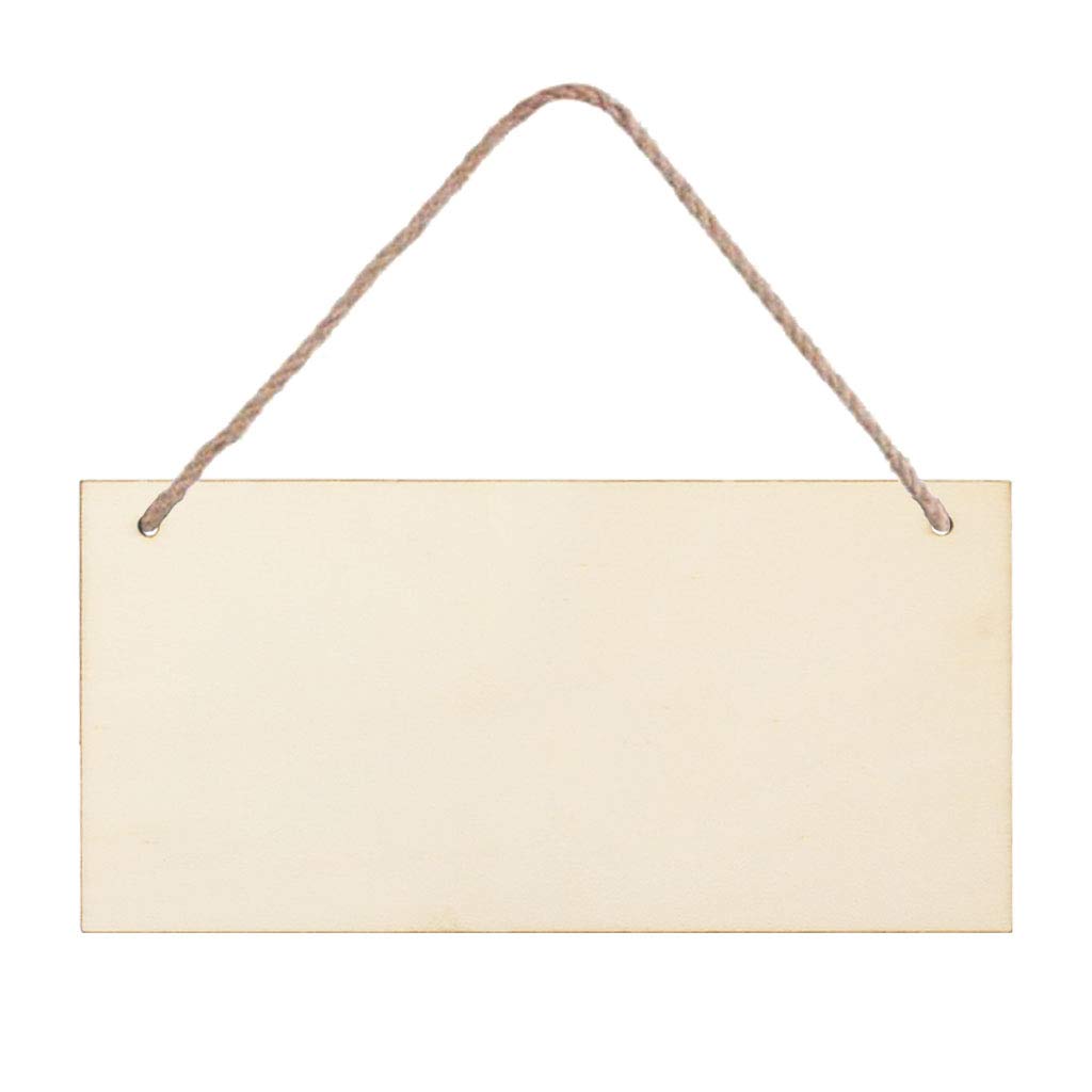 JANOU 3pcs Unfinished Wood Sign Blank Rectangle Hanging Wooden Plaque DIY Craft Project Wood Sign with Rope Door Wall Art Decorative, 6x12'' JANOU