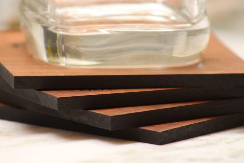 Personalized Coasters Handmade in the USA Christmas Gifts for him Anniversary Gifts or Personalized Gifts. Sets of 4,6,8,12,16 Great Wedding NakedWoodWorks