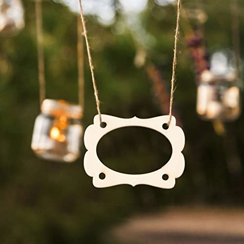 COHEALI 20pcs Undyed Wood Photo Frame Pendants Unfinished Wooden Cutout Shapes Pieces Necklace Earrings Charms Ornament for Jewelry Making DIY Craft