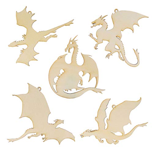 Summer-Ray 20 Wooden Dragon Laser Cutout DIY Craft Party Decoration Art Embellishment Room Decoration Summer-Ray.com