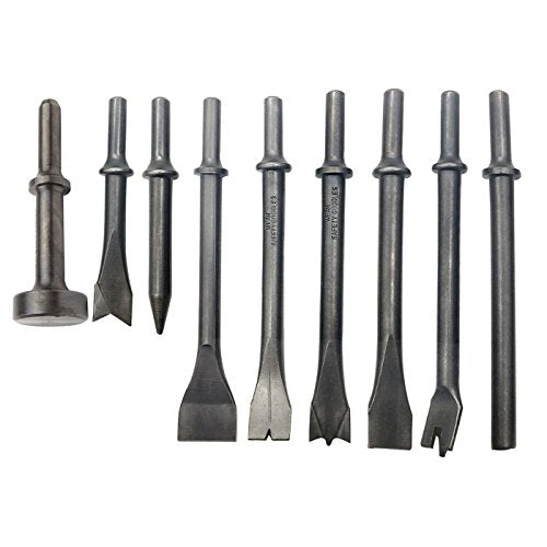 GreatBba 9 Piece Pneumatic Chisel Air Hammer Punch Chipping Bits Set GreatBba