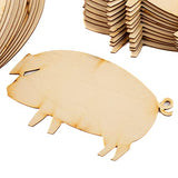 Factory Direct Craft Pack of 24 Unfinished Wooden Pig Cutouts - Wooden Farm Animal Shapes for DIY Craft Activities and Decorating Factory Direct Craft