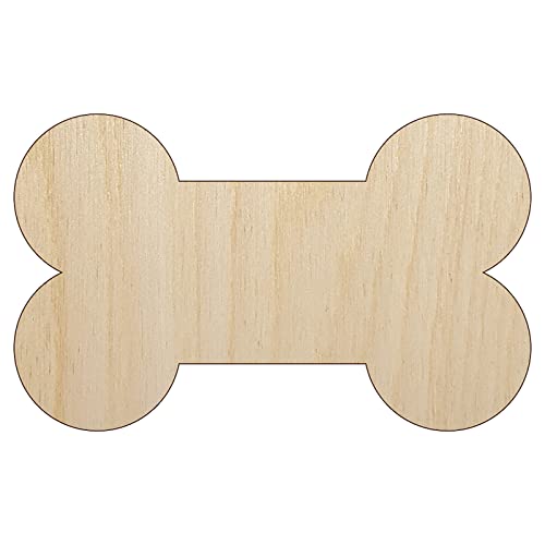 Dog Bone Unfinished Wood Shape Piece Cutout for DIY Craft Projects - 1/8 Inch Thick - 4.70 Inch Size
