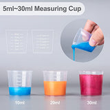 LET'S RESIN Epoxy Mixing Cups Kit,200Pcs, Plastic, 30ml Disposable Measuring Cups,50 Wooden Stirring Sticks, Dropper for Paint Mixing, Jewelry Making LET'S RESIN