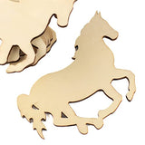 Pack of 12 Unfinished Wood Horse Cutouts - Wooden Western Rodeo Cowboy Cowgirl Galloping Mustang Horse Shapes for Team Mascot Favors, Crafts, and DIY Factory Direct Craft