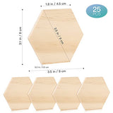 MAGICLULU 25pcs 9CM Unfinished Wood Hexagon Pieces Unfinished Wood Cutout Hexagon Shape Hexagon Blank Unfinished Wood Slices for Craft DIY Projects MAGICLULU