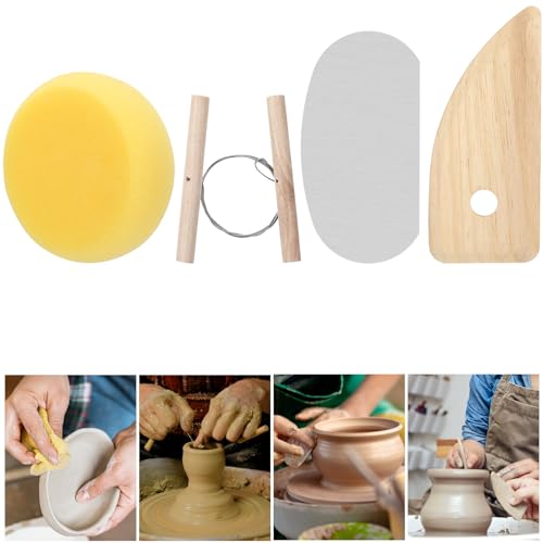 Blisstime Clay Tools 21 PCS, Pottery Tool Kit Dotting Tools Polymer Clay Tools, Ceramics Tools with Wooden Handle Pottery Tool Bag - WoodArtSupply