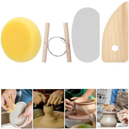 Blisstime Clay Tools 21 PCS, Pottery Tool Kit Dotting Tools Polymer Clay Tools, Ceramics Tools with Wooden Handle Pottery Tool Bag