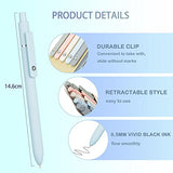 Lanxivi 5PCS Gel Pens Quick Dry Ink Pens Black Refill with 10 Additional Refills 0.5mm Fine Point Premium Retractable Ballpoint Pens Lanxivi