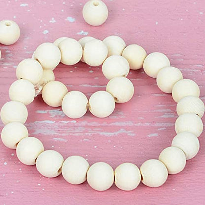 150pcs 25MM Wood Beads Natural Unfinished Round Wooden Loose Beads Wood Spacer Beads for Craft Making Decorations and DIY Crafts