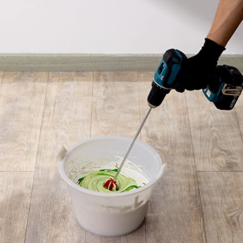 Navaris Epoxy Mixer for Drill - 5 Gallon Paint and Epoxy Resin Mixing Attachment - 14" Stirrer Paddle for Drills - Includes 3 Silicone Stir Sticks Navaris