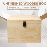 10x7x7-Inch Unfinished Wooden Box with Hinged Lid & Front Clasp for DIY Art Project Crafts Woodcraft Keepsake - Easy to Stain Paint Wood Burning VIKOS Products