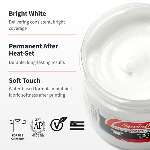 Speedball Fabric Screen Printing Ink, 32-Ounce, White Speedball