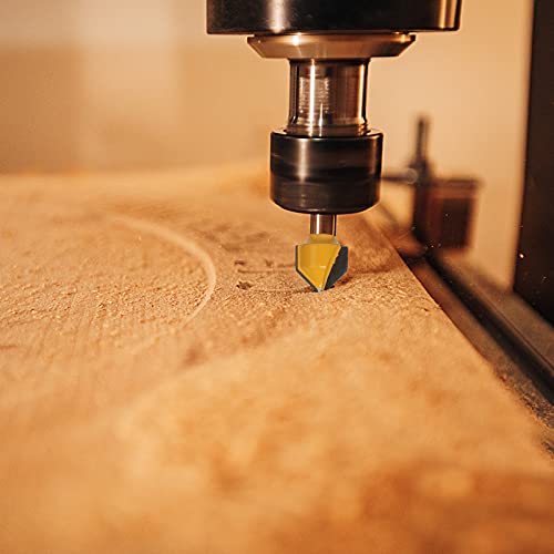 MNA 90 Degree V Groove and Round Nose Router Bit Set, 1/4 Inch Shank ...