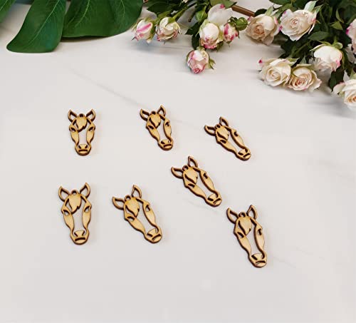 30pcs of Horse Head Earrings Unfinished Wood Blanks,Unfinished Laser Cut Wood Shapes for Earrings Jewelry Crafts (1.7inch) Yuxuanish